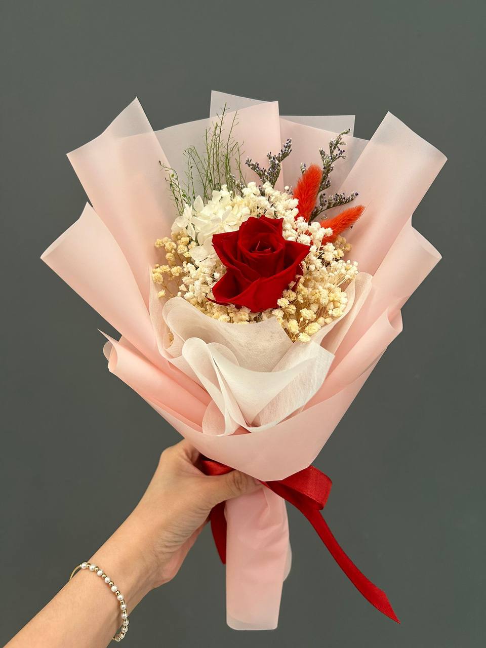 Single Stalk Preserved Bouquet (Red)