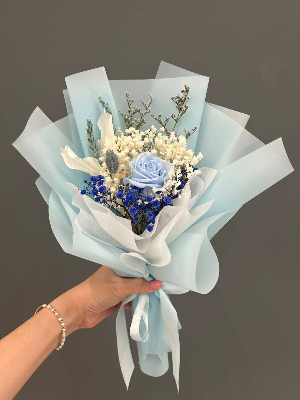 Single Stalk Preserved Bouquet (Blue)